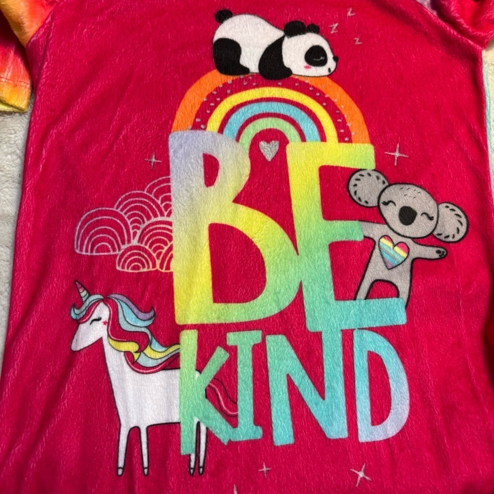 Bundle of Kids Pajamas Size 4 Wonder Nation Pink Nightgown Zagtoon Red Black Set - Picture 8 of 9